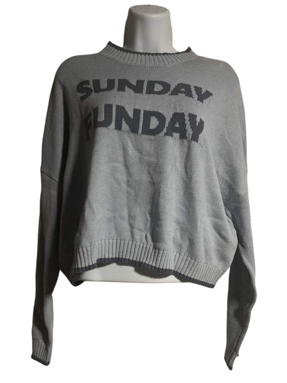 Jessica Simpson Cropped Knit Sweater Womens Size Small Sunday Funday Light Blue